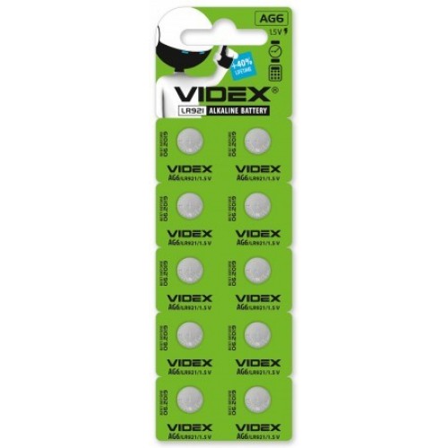 Батарейки Videx AG6 (LR921) /10bl/100/1600 (шт.) Батарейки Videx AG6 (LR921) /10bl/100/1600 (шт.)