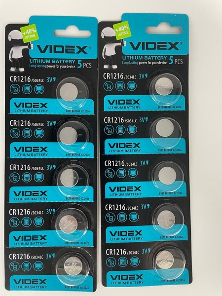 Батарейки Videx CR1216 Lithium 5шт. (шт.) Батарейки Videx CR1216 Lithium 5шт. (шт.)