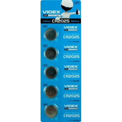Батарейки Videx CR2025 Lithium 5 шт. (шт.) Батарейки Videx CR2025 Lithium 5 шт. (шт.)