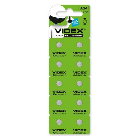 Батарейки Videx AG4 LR626 Alkaline 10 шт. (шт.) Батарейки Videx AG4 LR626 Alkaline 10 шт. (шт.)