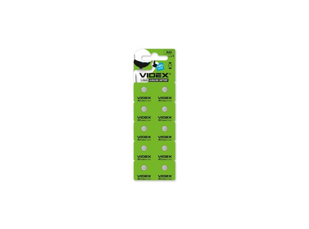 Батарейки Videx AG1 LR621 Alkaline 10 шт. (шт.) Батарейки Videx AG1 LR621 Alkaline 10 шт. (шт.)